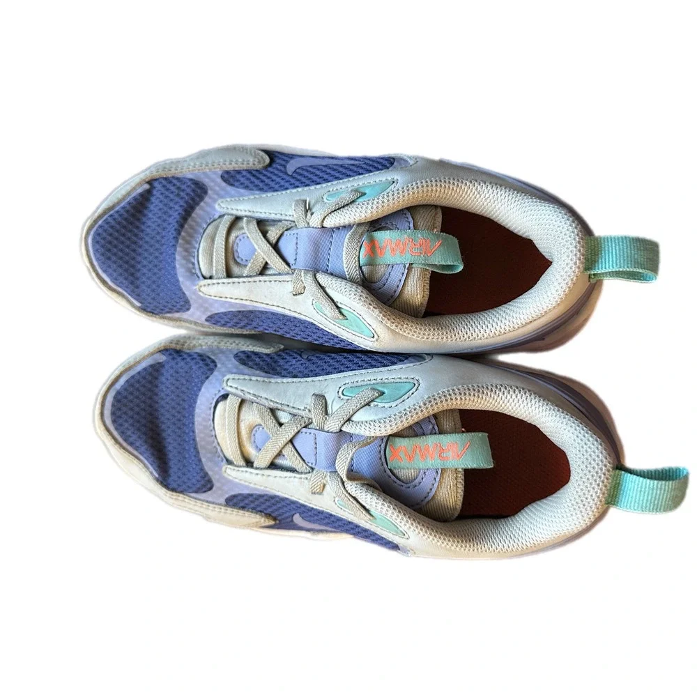 Nike‎ Air Max Kids Shoes Toddler Size 2Y Blue Teal Lace Up Sneakers
